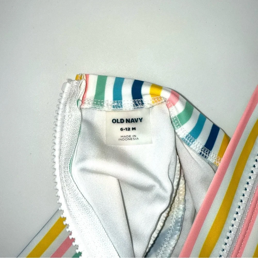 Old Navy Multicolor Striped Swimsuit Rashguard